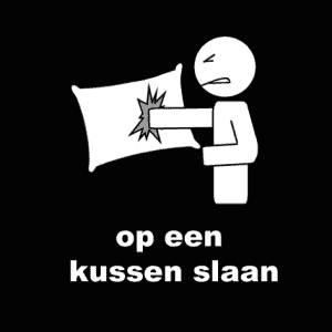 picto op een kussen slaan