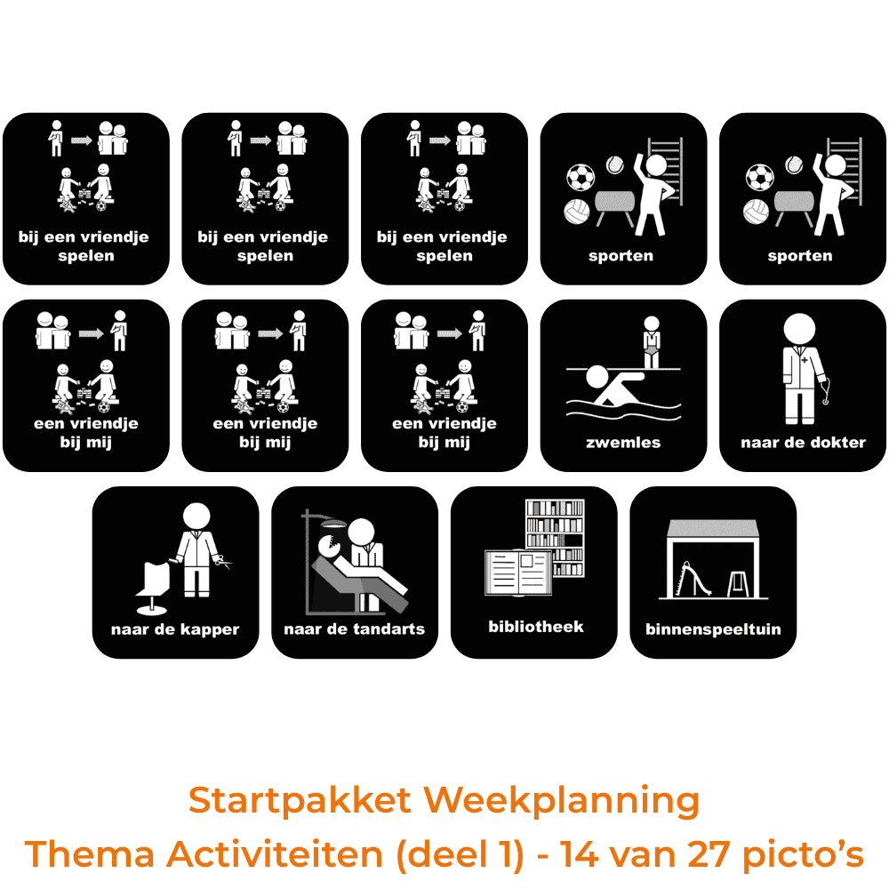 Startpakket Weekplanning - Thema Activiteiten (deel 1) - 14 picto's