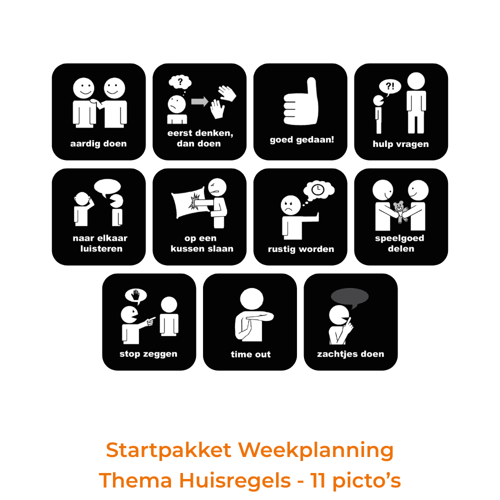 Startpakket Weekplanning - Thema Huisregels - 11 picto's