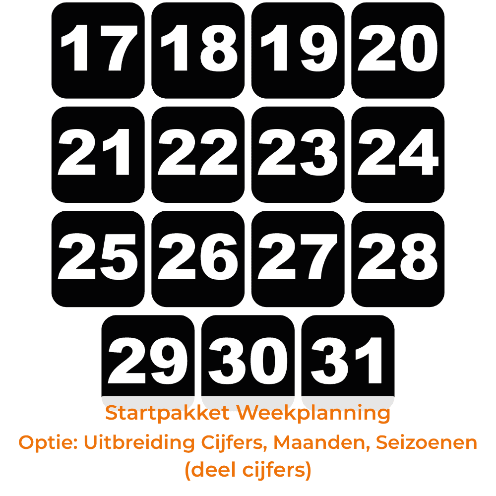 Startpakket Weekplanning - Uitbreiding Cijfers, maanden, seizoenen (deel cijfers 2)