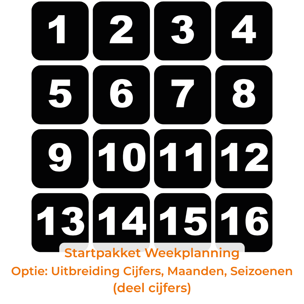 Startpakket Weekplanning - Uitbreiding Cijfers, maanden, seizoenen (deel cijfers)