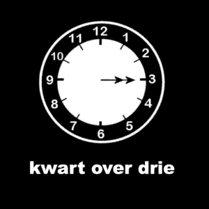 Losse picto kwart over drie (analoge klok)