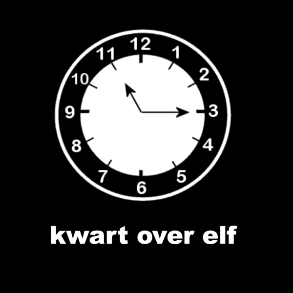 Losse picto kwart over elf (analoge klok)