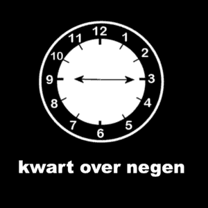 Losse picto kwart over negen (analoge klok)
