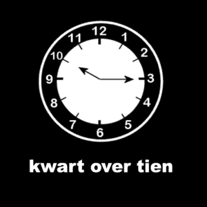 Losse picto kwart over tien (analoge klok)