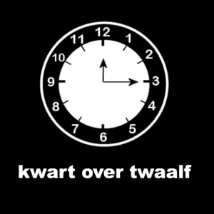 Losse picto kwart over twaalf (analoge klok)