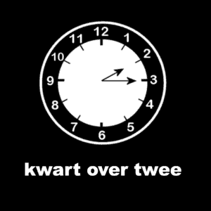 Losse picto kwart over twee (analoge klok)