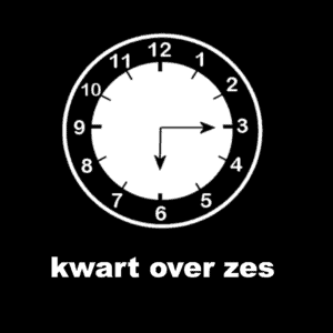 Losse picto kwart over zes (analoge klok)