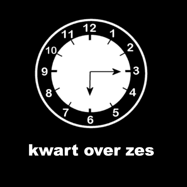 Losse picto kwart over zes (analoge klok)
