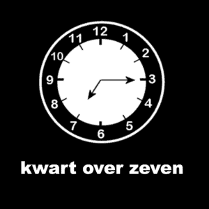 Losse picto kwart over zeven (analoge klok)