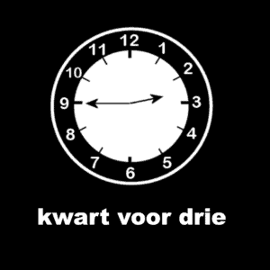 Losse picto kwart voor drie (analoge klok)