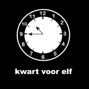 Losse picto kwart voor elf (analoge klok)
