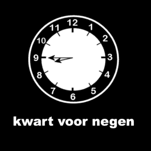 Losse picto kwart voor negen (analoge klok)