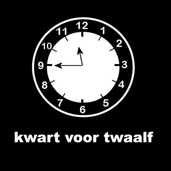 Losse picto kwart voor twaalf (analoge klok)