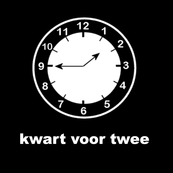Losse picto kwart voor twee (analoge klok)