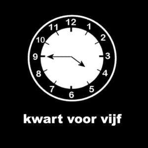 Losse picto kwart voor vijf (analoge klok)