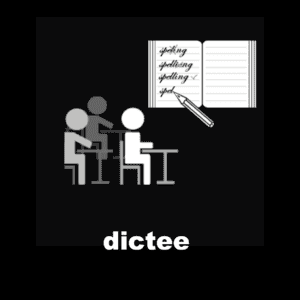 Losse picto Dictee 4x4cm