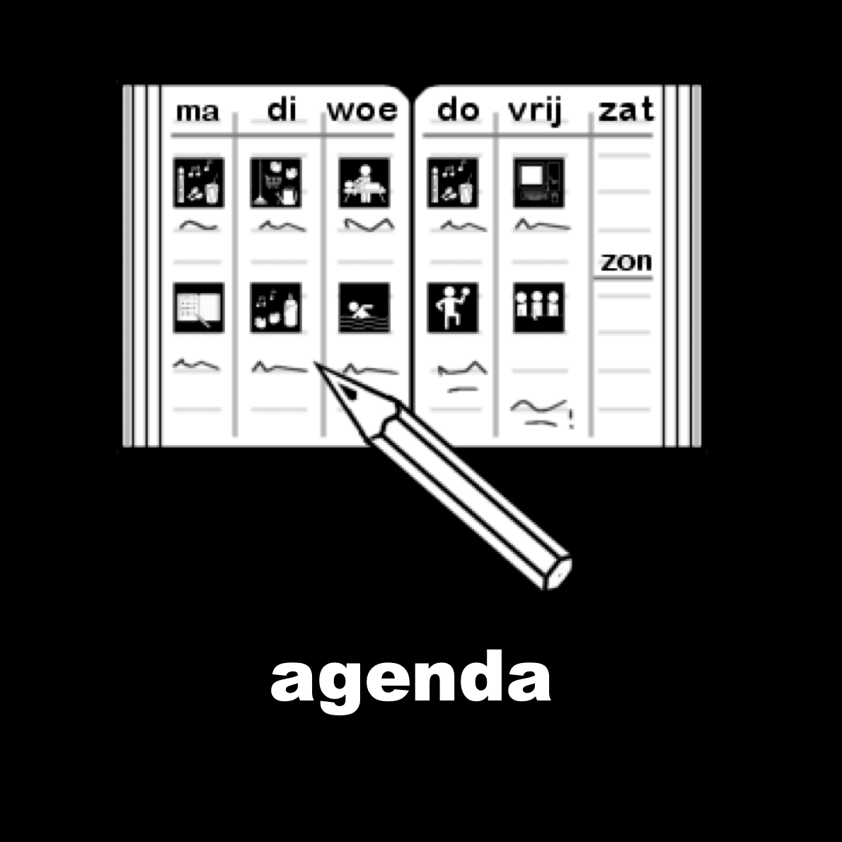 Losse picto Agenda (picto's) 4x4cm