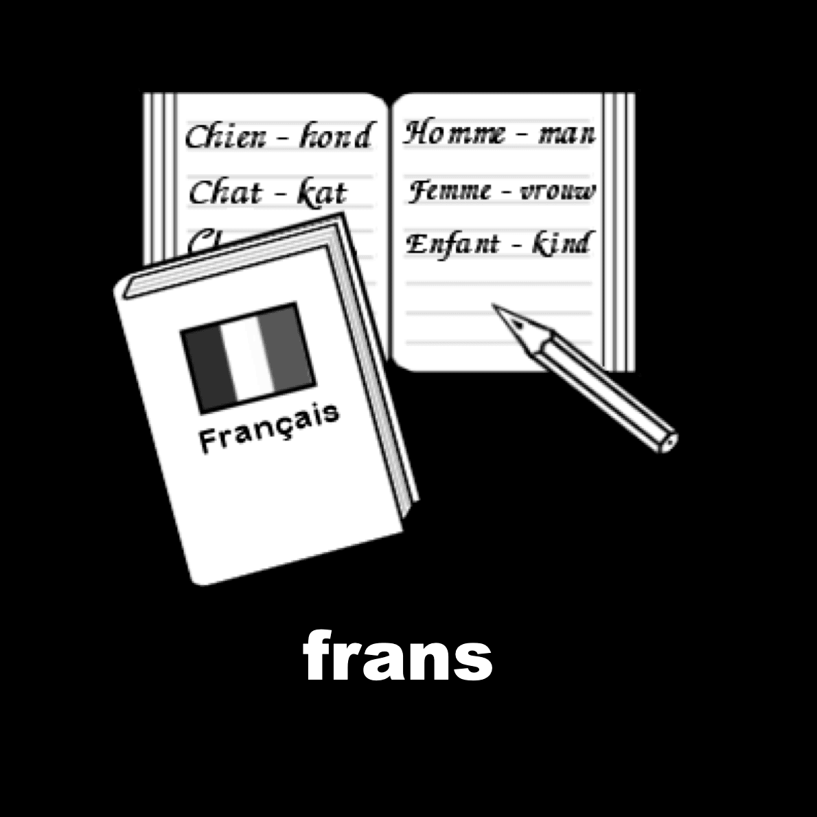 Losse picto Frans 4x4cm
