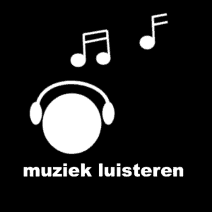 Losse picto Muziek luisteren (koptelefoon) 4x4cm