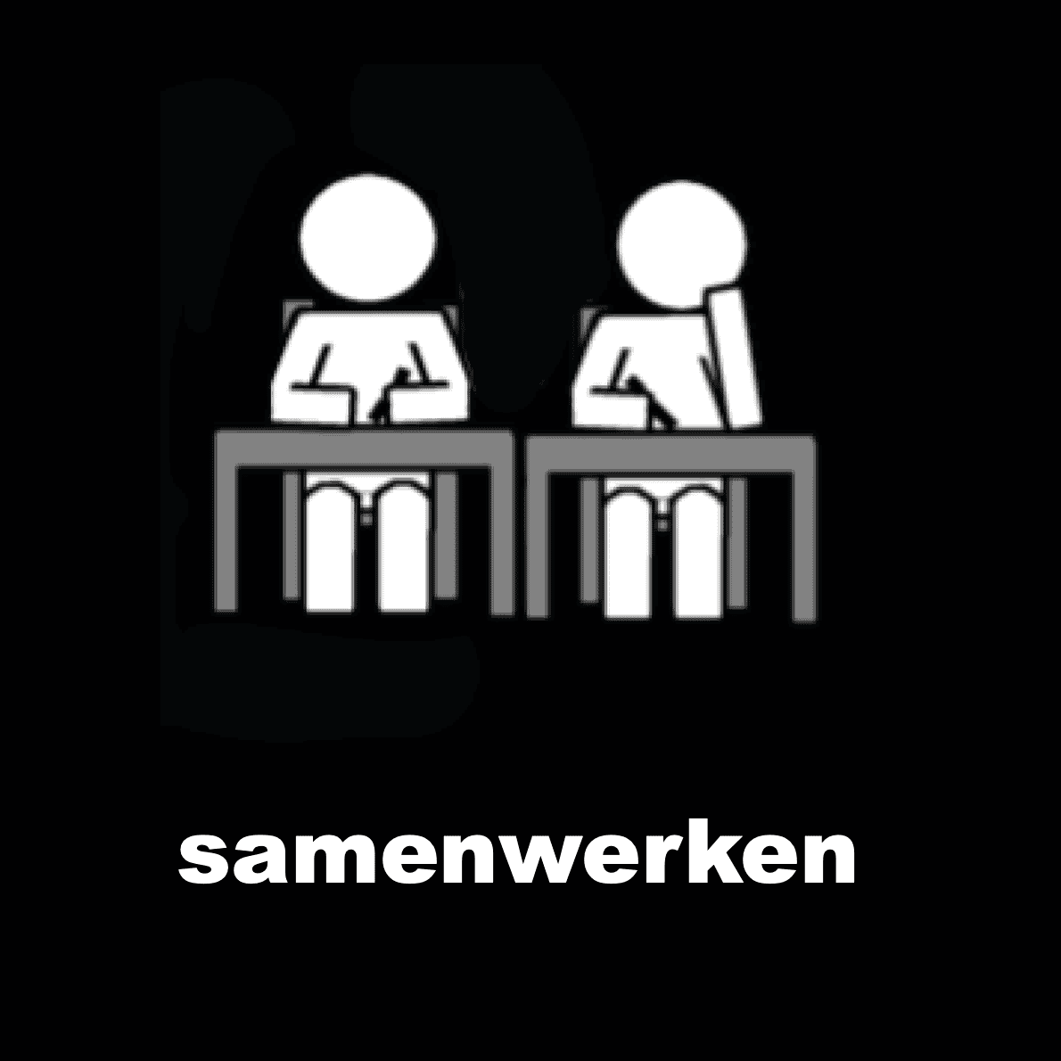 Losse picto Samenwerken 4x4cm