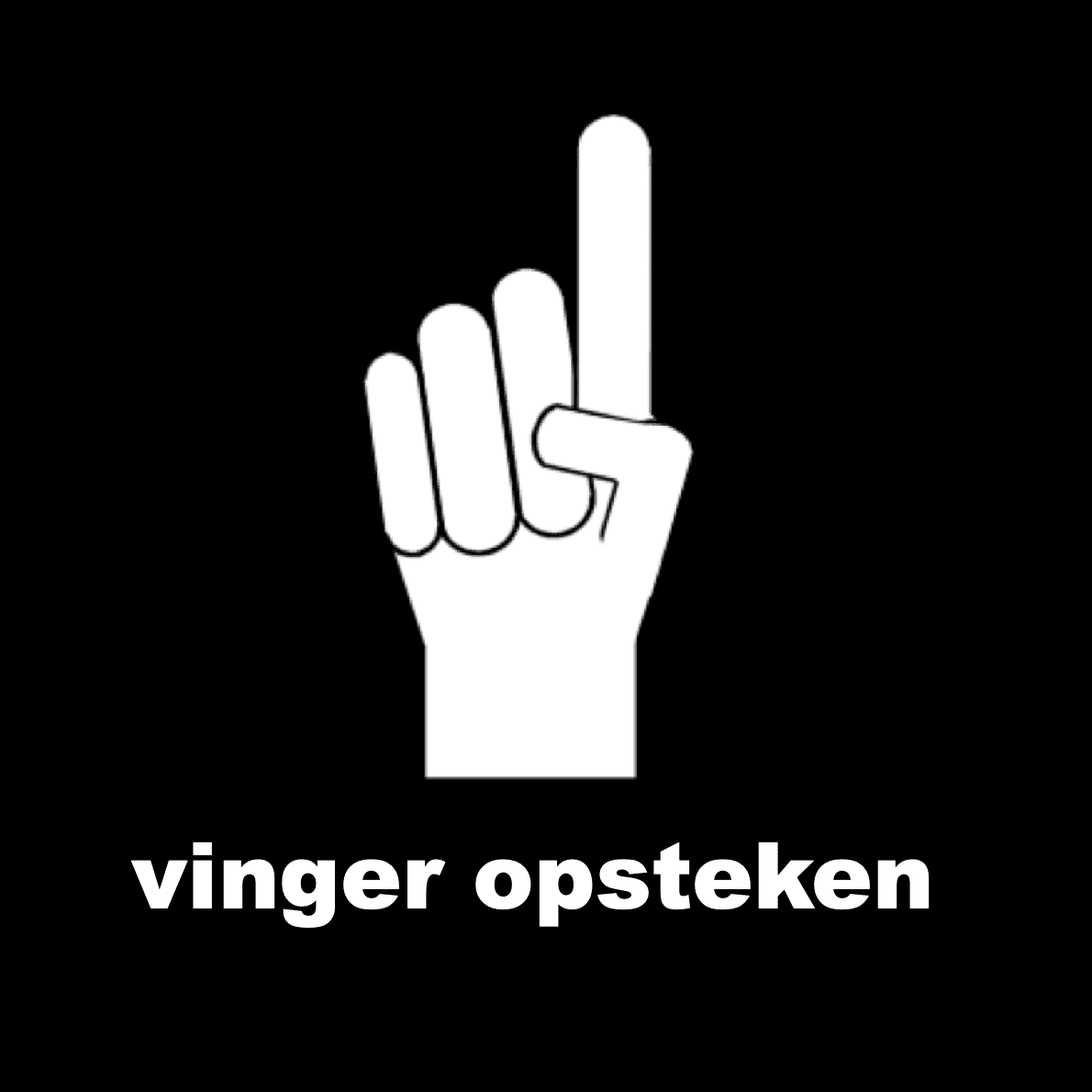 Losse picto Vinger opsteken 4x4cm
