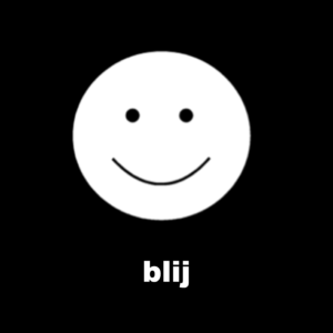 Pictogram blij, formaat 10x10cm