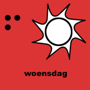 Losse picto woensdag (rood), formaat 10x10cm
